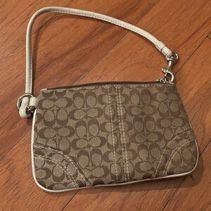 Coach Brown Monogram Wristlet